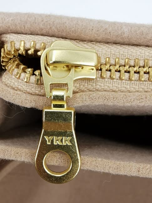LV Graceful MM Purse Organizer Insert with Zippers - 3mm Felt Shaper Liner & Divider Protector (Tan) | Perfect for Louis Vuitton Handbags | Keep Essentials Organized On-the-Go