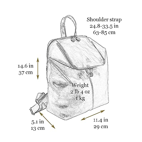 Durable Leather Backpack for Men & Women - Water-Resistant Business Laptop Bag with USB Charging Port (Black) - Perfect for Work, Travel & College Students