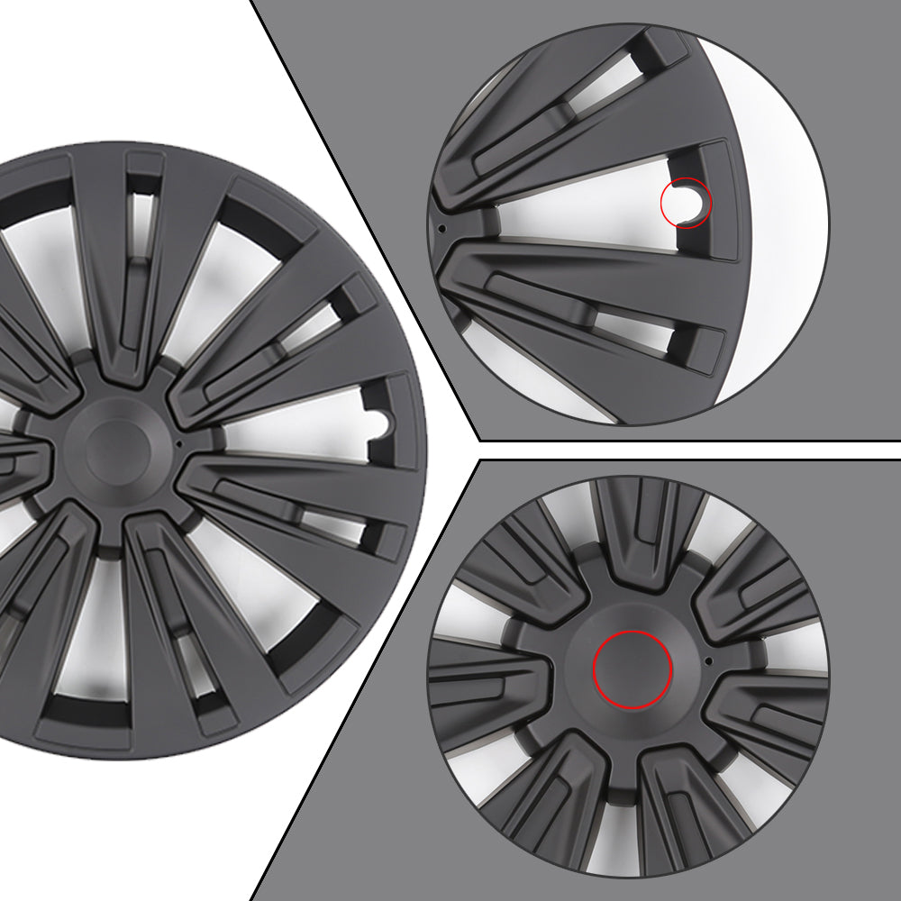EVBASE 19 Inch Tesla Model Y Turbine Wheel Covers - 4PCS Matte Black Sport Rims for Model X Version | Enhance Style & Protect Alloy Wheels | Perfect for Daily Commuting & Road Trips