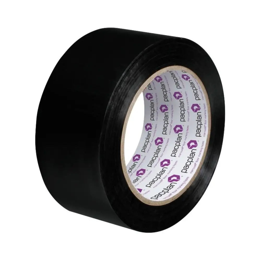 Black Floor Lane Marking Tape 50mm x 33m (18 Rolls) - Durable Anti-Slip Safety Tape for Warehouse, Factory, Gym & Parking Lot Floor Marking