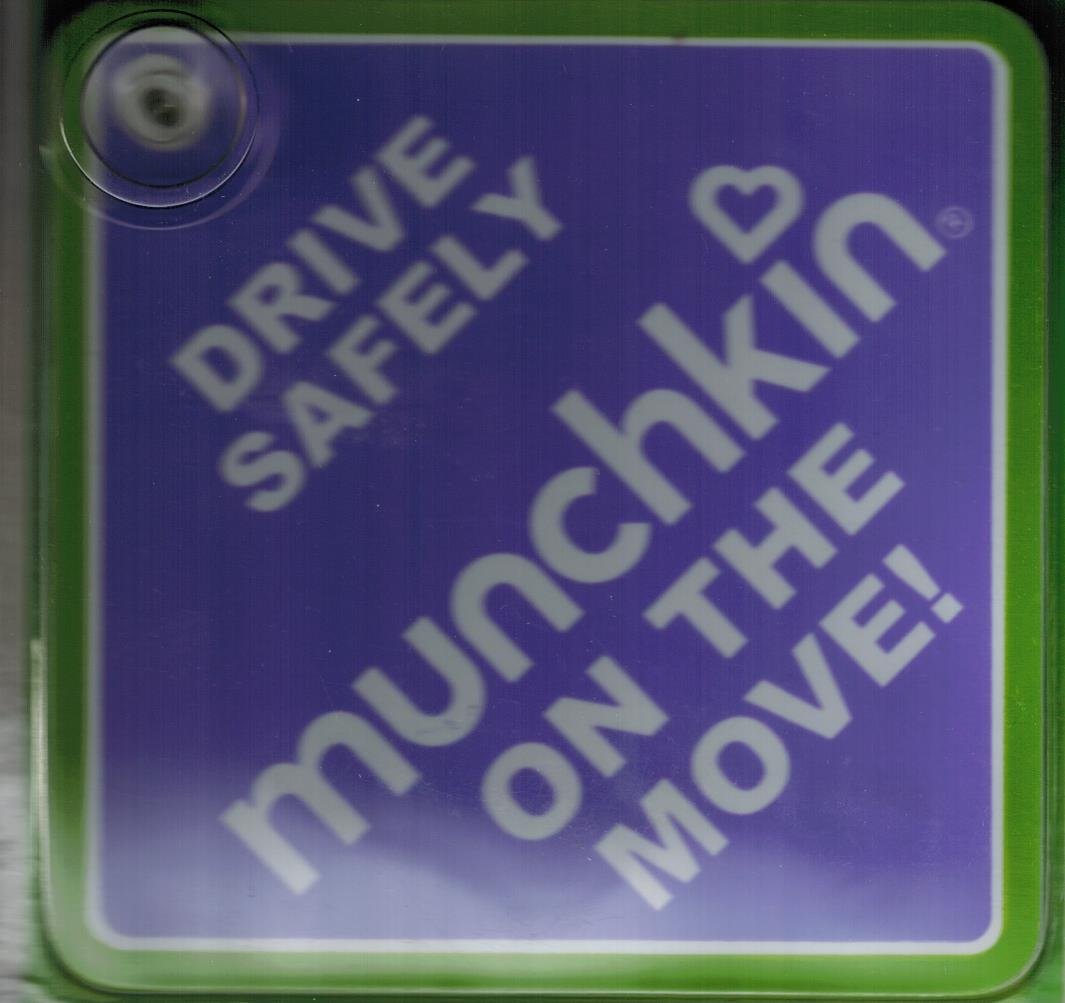 Munchkin On The Move Car Seat Safety Sign - Baby in Car Warning Sticker for Vehicles - Perfect for New Parents & Child Safety Awareness (Use on Rear Windows to Alert Other Drivers)