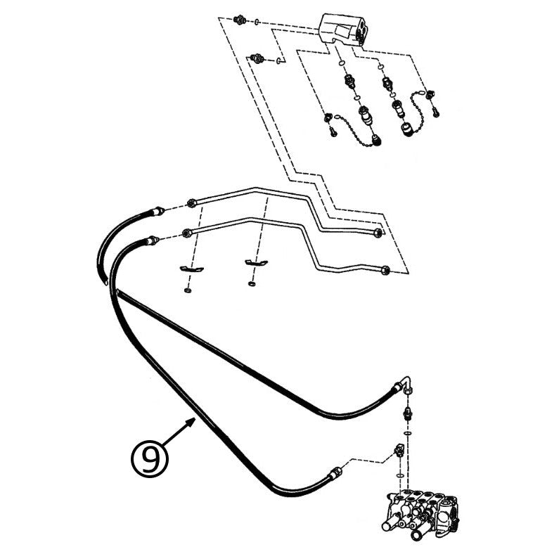 Bobcat 953 Hydraulic Hose for Arm Pivot in Auxiliary Circuit #8 - Heavy-Duty Replacement Part for Skid Steer Loaders & Construction Equipment