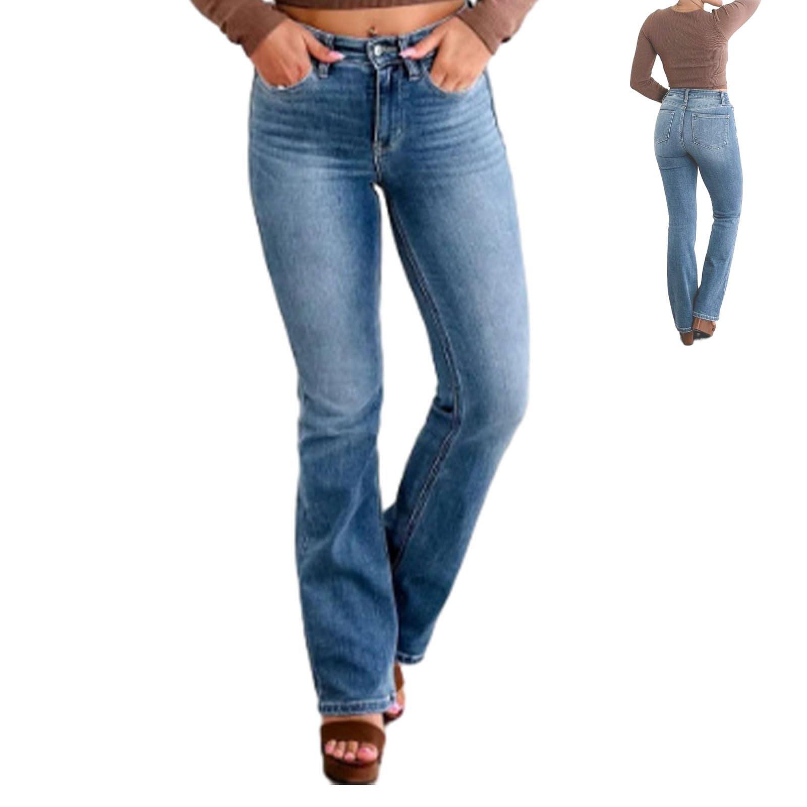 Holy Grail Bootcut Jeans - High Waisted Tummy Control for Women | Work & Casual Wear