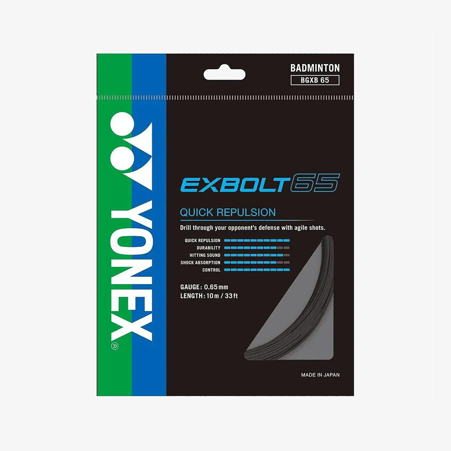 Yonex Exbolt 65 Badminton String - 10m Length, 6 Color Options | High Performance String for Competitive Play & Training