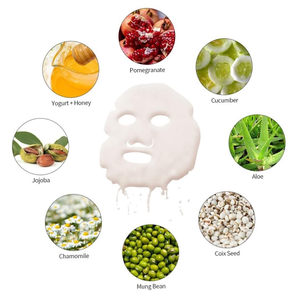 32Pcs Collagen Capsule Face Masks for DIY Facial Mask Maker Machine - Hydrating Fruit & Vegetable Sheet Masks for Home Spa & Skin Care
