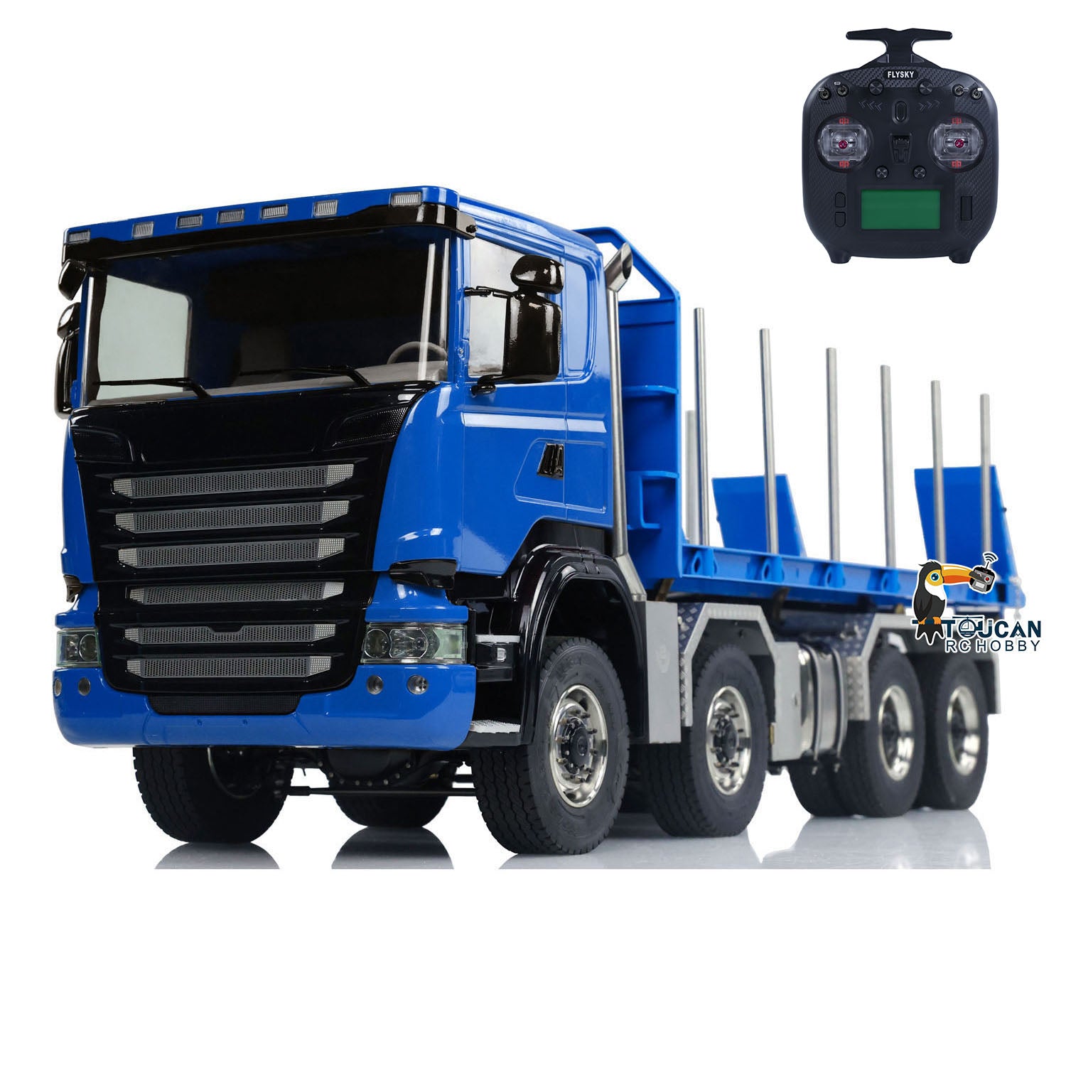 1:14 Scale 8x8 RC Hydraulic Dump Truck with Roll On/Off Function - Remote Controlled Tipper Car with Realistic Sounds & LED Lights - U-Shaped High Bucket & Timber Flatbed for Construction Site Play & Collectors - Perfect for Kids Outdoor Play, Construction Toy Enthusiasts, and RC Vehicle Lovers