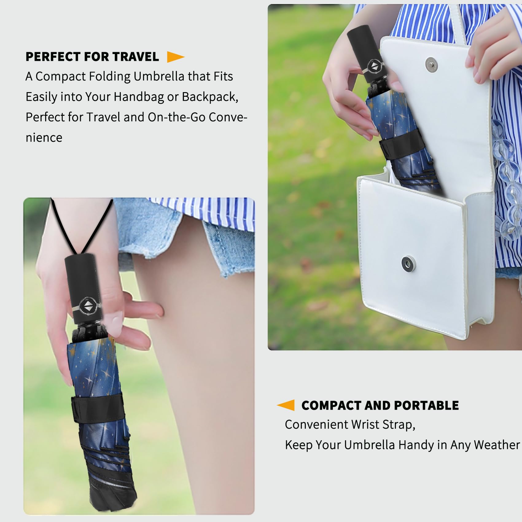 SIEPASA Windproof Reverse Folding Umbrella - Compact Automatic Travel Umbrella for Rain & Sun Protection - Perfect for Commuting, Walking Dogs & Outdoor Activities - Ideal for Women & Men