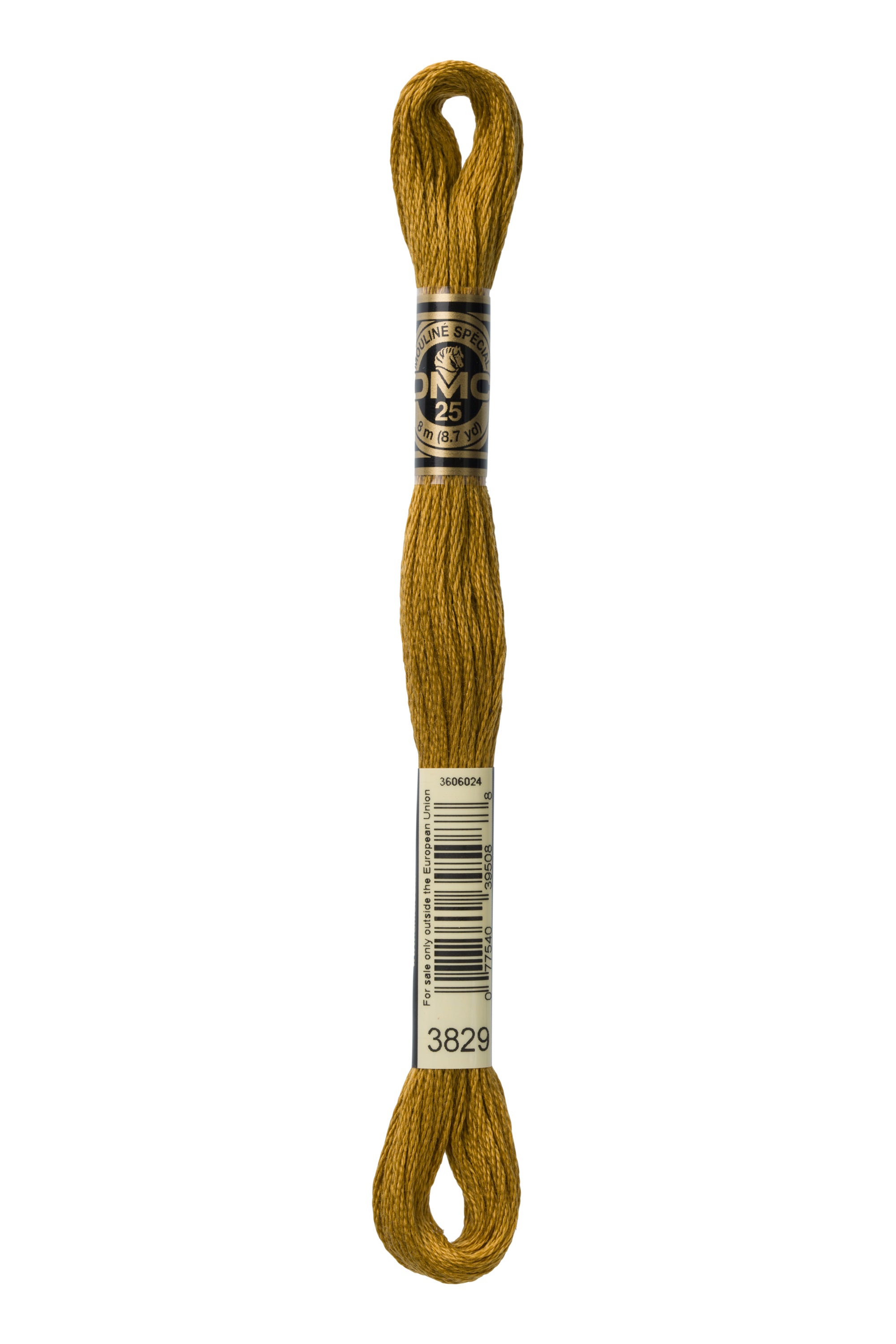 DMC 3829 Cotton Embroidery Floss - 6 Stranded Cross Stitch Thread for Needlework, Sewing & DIY Crafts | Perfect for Hand Embroidery, Scrapbooking & Home Decor Projects