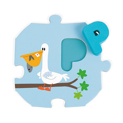 JANOD Learn the Alphabet Puzzle - Wooden ABC Learning Toy for Toddlers & Preschoolers - Educational Puzzle for Early Childhood Development - Perfect for Homeschooling & Classroom Activities