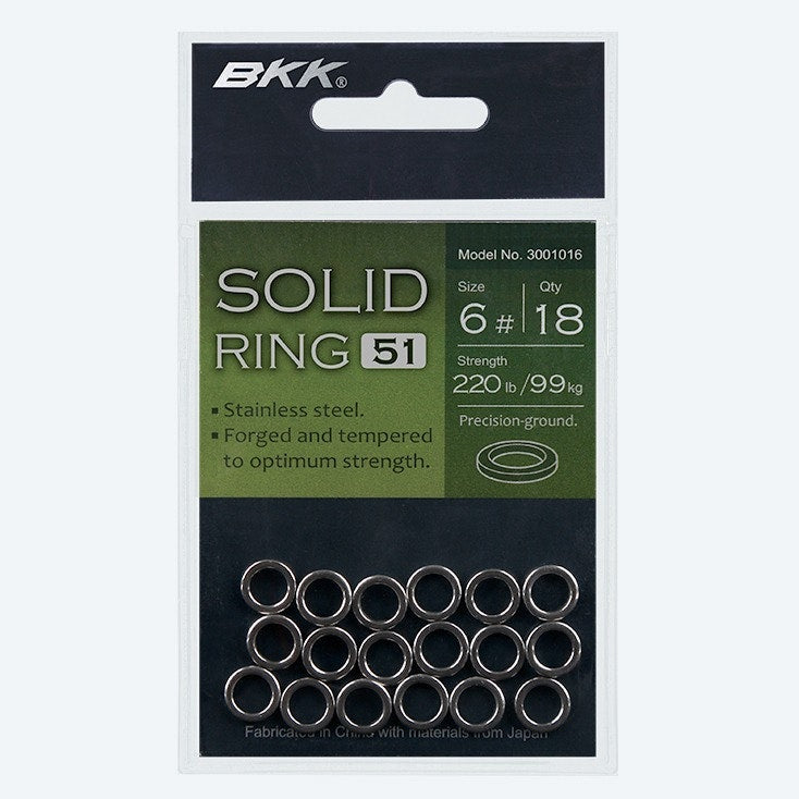 BKK Solid Ring 51 - Durable Stainless Steel Fishing Hook for Saltwater & Freshwater - Perfect for Bass, Trout, and Catfish Fishing | Great for Professional Anglers and Fishing Enthusiasts