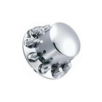 Fortpro Chrome Axle Cover Kit with 33mm Thread On Nuts for Semi Trucks - Heavy Duty Wheel Hub Protection | F247500 | Perfect for Truck Maintenance & Customization