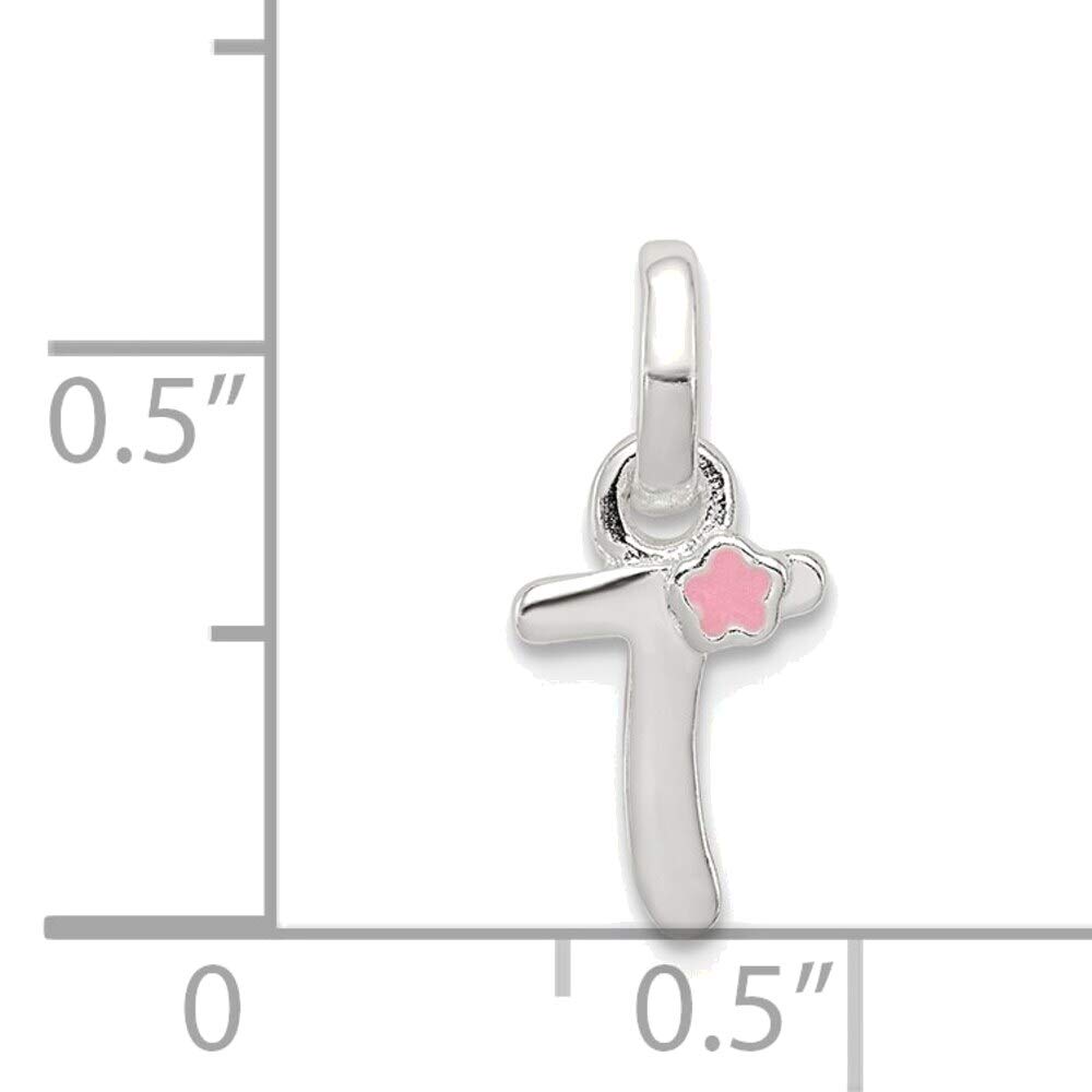 Bonyak Sterling Silver Letter T Pendant with Enamel - Elegant Initial Necklace for Women - Perfect for Gifts, Birthdays & Everyday Wear