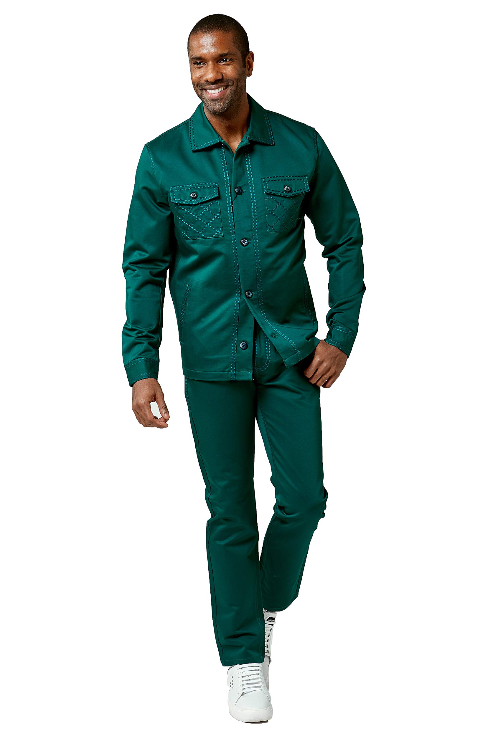 STACY ADAMS Men's Denim Jacket & Jeans Set - Classic Slim Fit Denim Outfit for Casual Wear, Date Night & Street Style Fashion