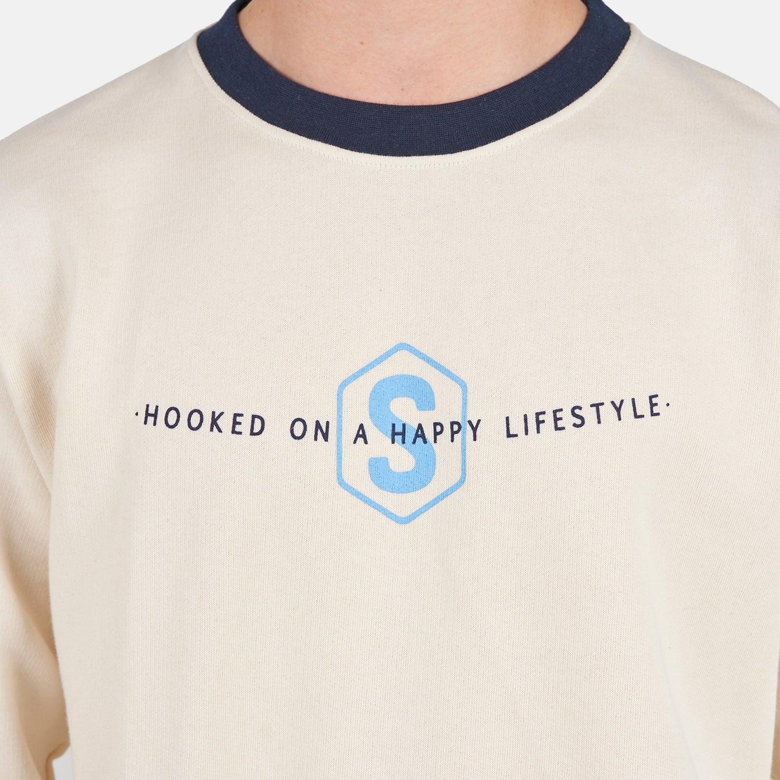 Crew BeHappy 2.0 Navy Blue T-Shirt for Men - Comfortable Casual Wear for Everyday Outfits & Weekend Relaxation