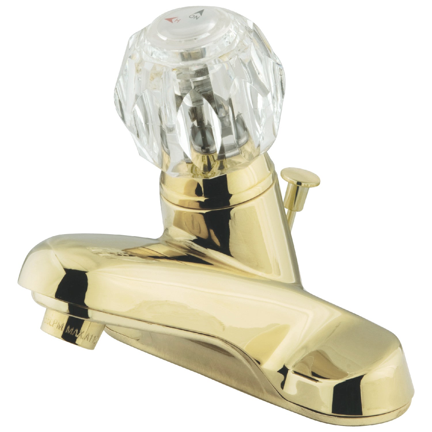 Americana KB522 Single Handle 3-Hole Deck Mount 4-Inch Centerset Bathroom Faucet with ABS Pop-Up Drain in Polished Brass - Perfect for Bathroom Sink Vanity and Powder Room Renovations
