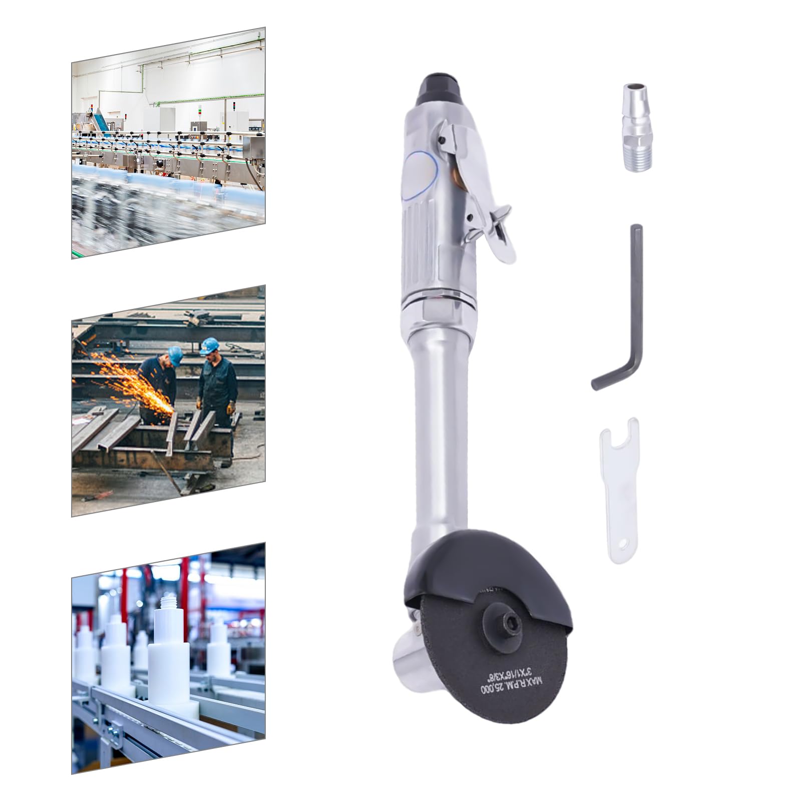 Heavy Duty Air Angle Cutter - 1/4 Inch Pneumatic Cutting Tool for Metal Trimming & Deburring | Industrial Power Tools for Metalworking, Automotive & DIY Projects
