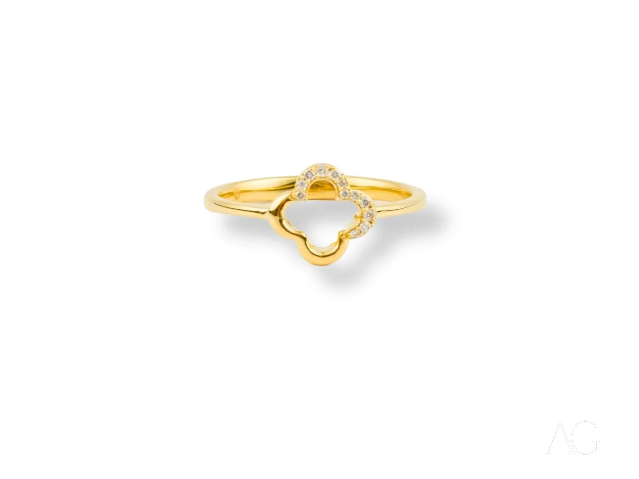 18K Gold Flower Diamond Ring for Women - Elegant & Timeless Jewelry for Engagement, Wedding, Anniversary & Special Occasions