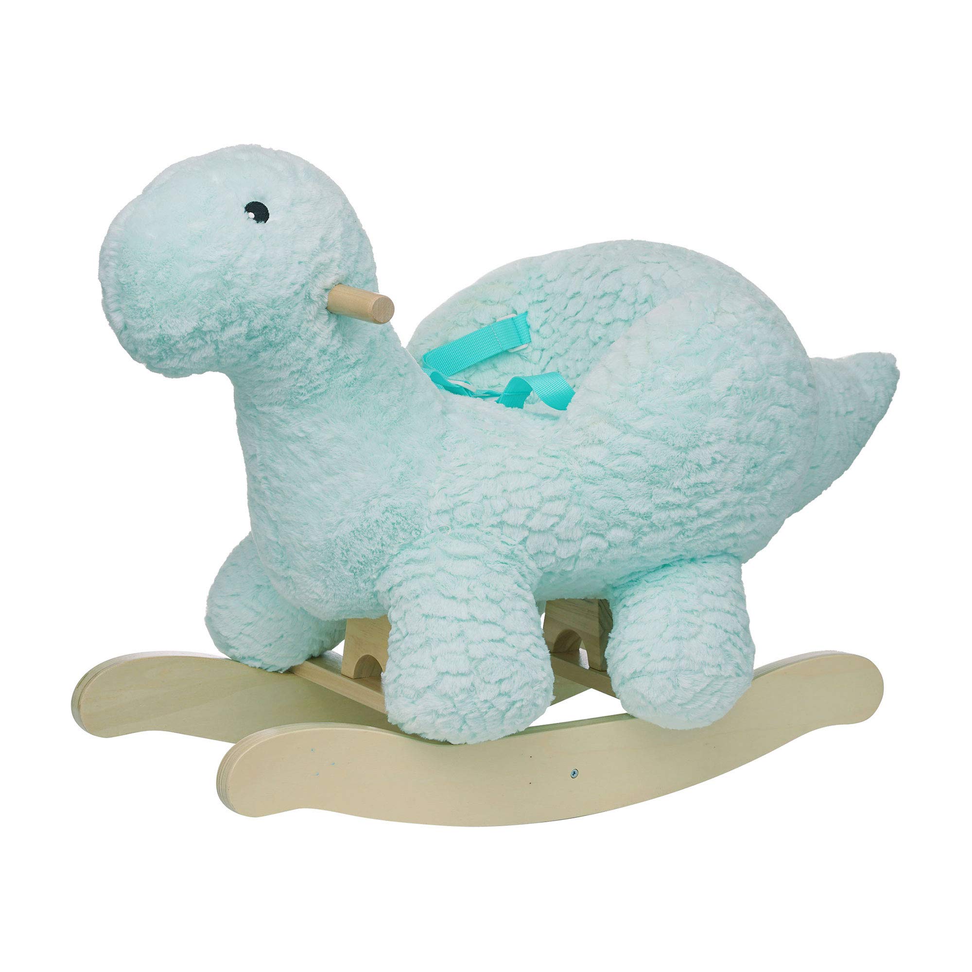 Manhattan Toy Rock 'n Roary Plush Dinosaur Rocking Toy with Adjustable Seat Belt & Wooden Rockers - Soft Plush Rocking Horse for Toddlers 1-3 Years - Perfect Nursery Decor & First Birthday Gift