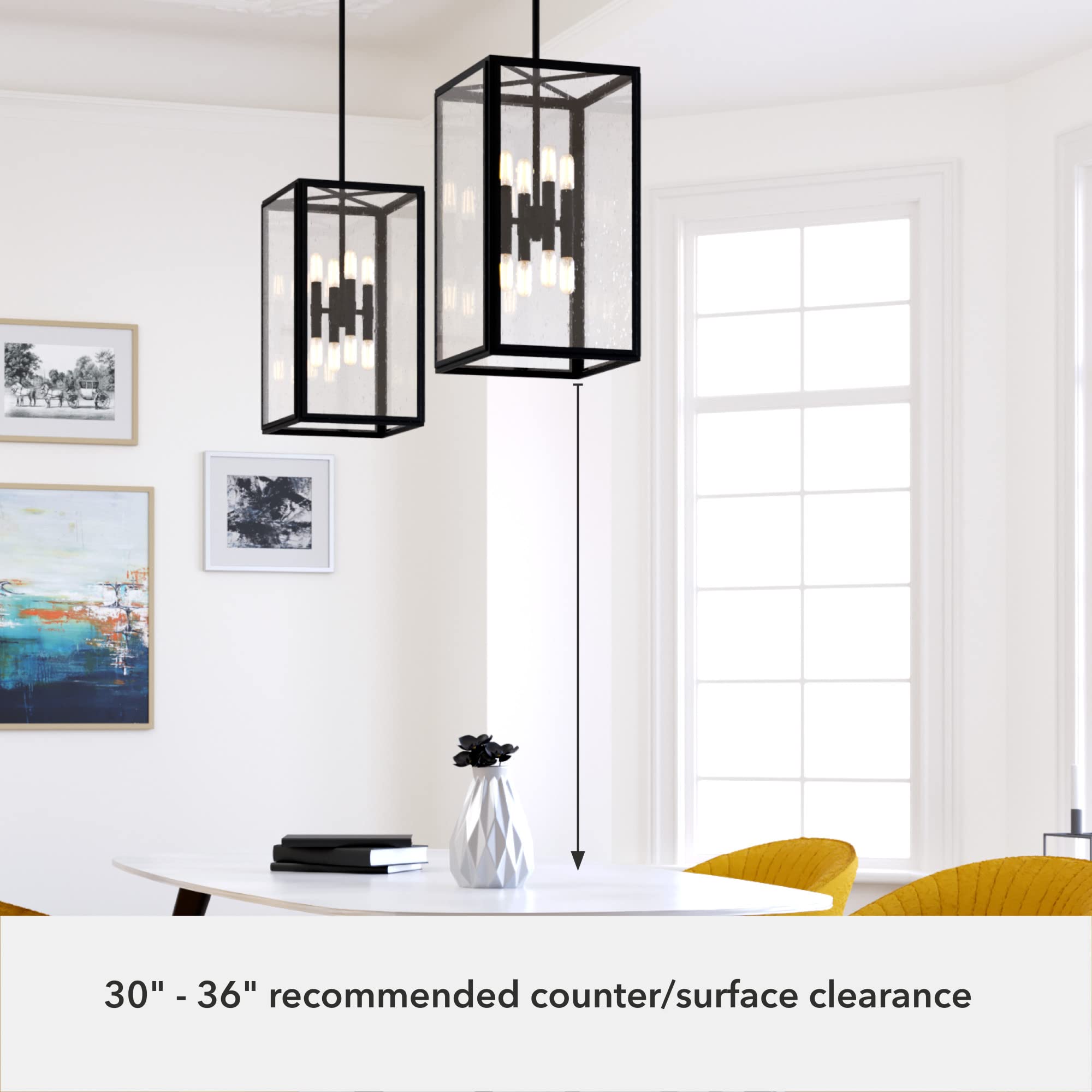 Hunter Fan Company 19263 Felippe Pendant Light - Natural Iron Finish, Modern Farmhouse Ceiling Light Fixture for Kitchen, Dining Room & Entryway