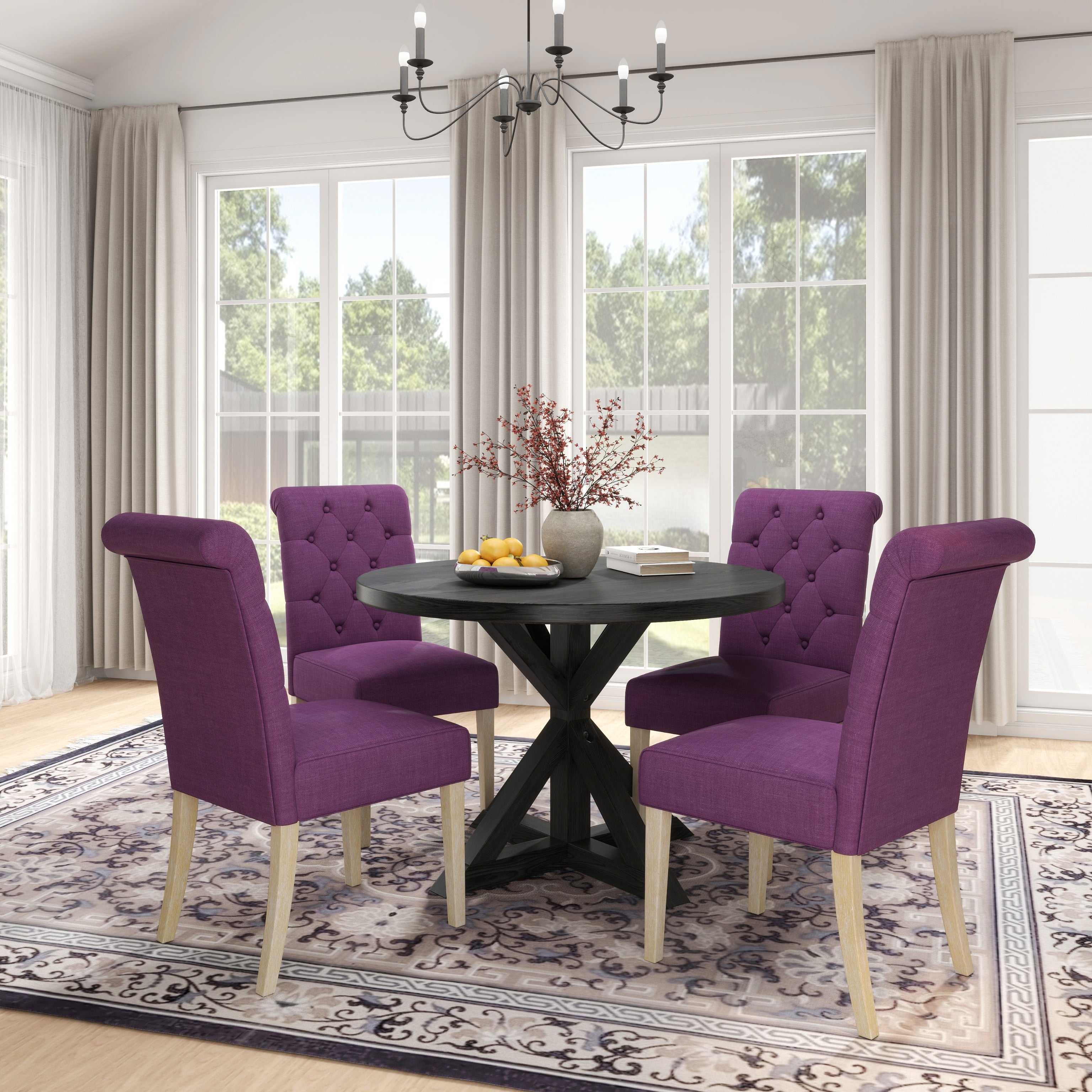 Roundhill Furniture Banff 5-Piece Dining Set - 42
