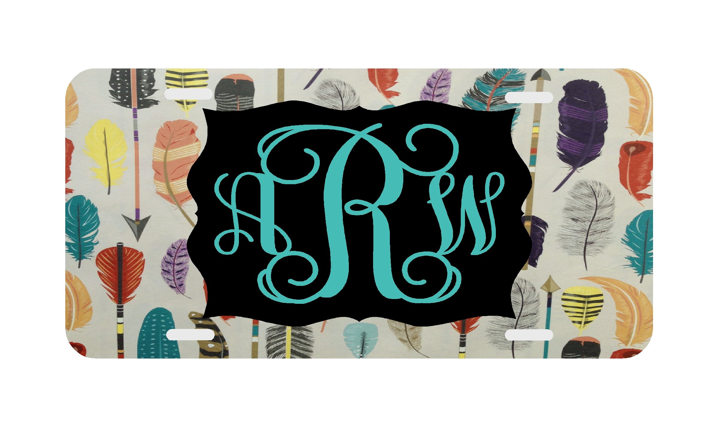 Custom Monogrammed License Plate Car Tag - Personalized Arrow Design for Cars, Trucks & SUVs | Perfect for Gifts, Weddings & Car Enthusiasts