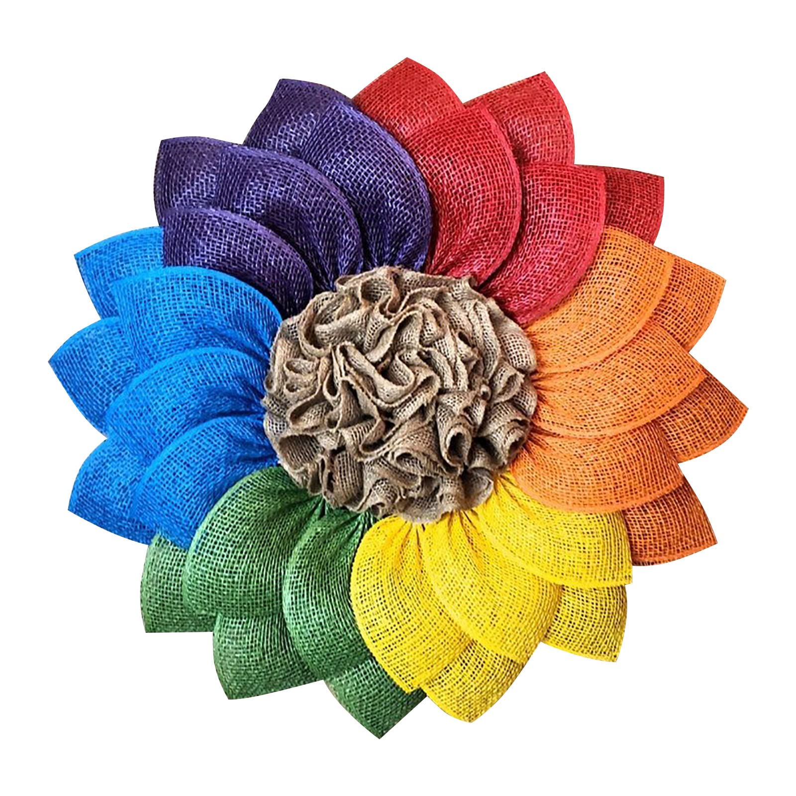 Spring Wreath Decorations - Colorful Rainbow Floral Wreath for Front Door, Home & Yard Decor - Set of 5 Seasonal Wreaths for Easter, Mother's Day & Spring Celebrations