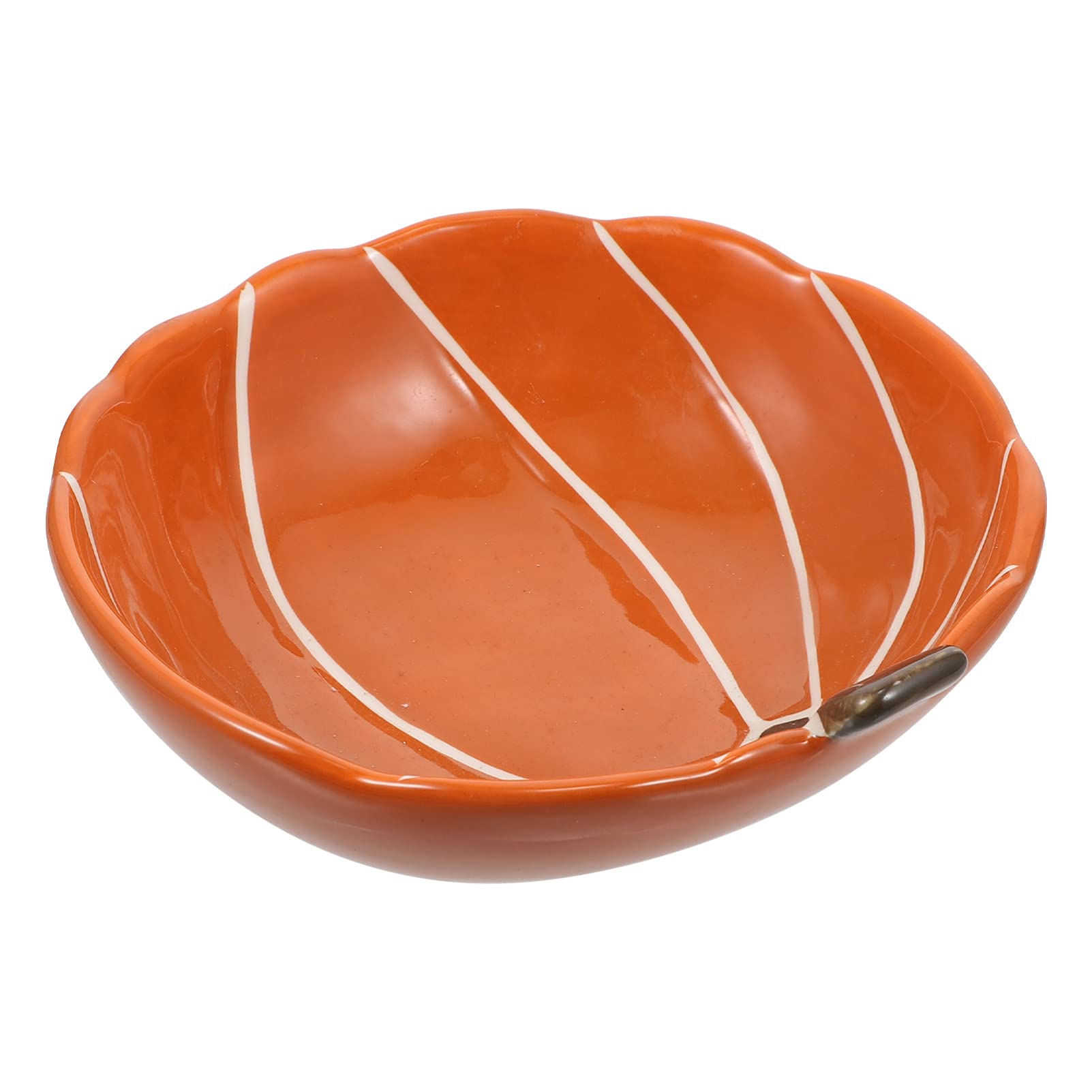 Halloween Trick or Treat Candy Bowl - Ceramic Pumpkin Salad Bowl & Fruit Dish Basket for Thanksgiving Christmas Party Decor - Yellow - Perfect for Holiday Parties, Candy Display & Home Decor