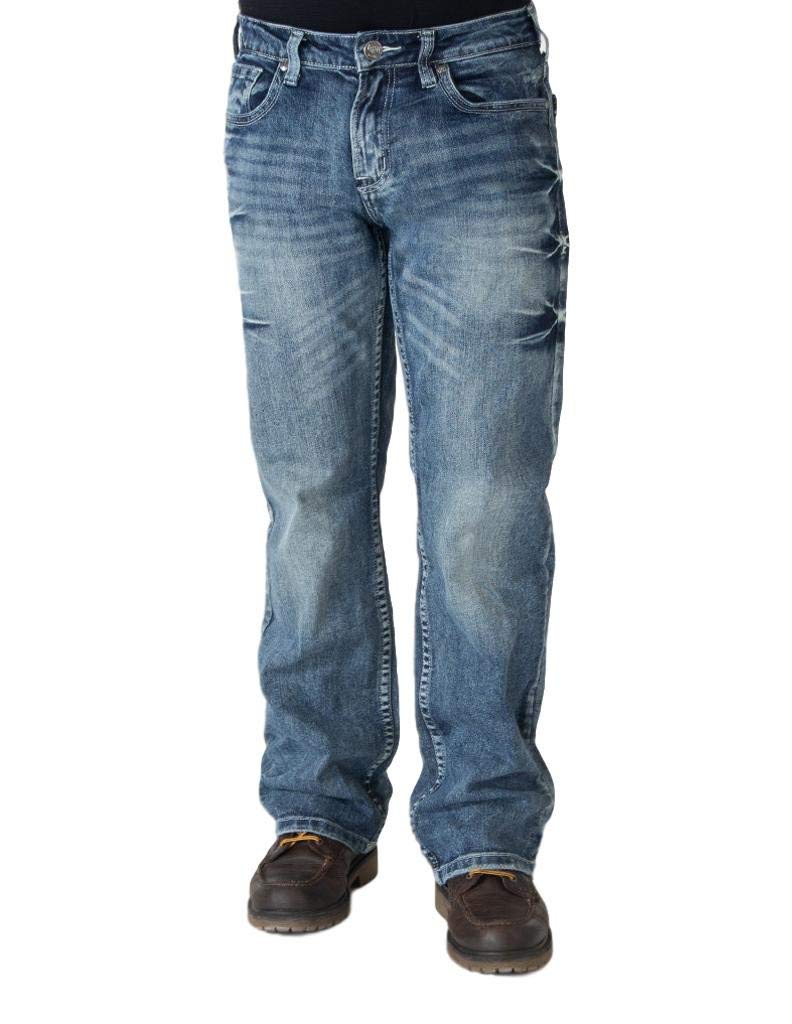 Western Jeans for Men - Monster Mike Bootcut Medium Wash Denim Pants | Casual Wear, Cowboy Style, Everyday Comfort