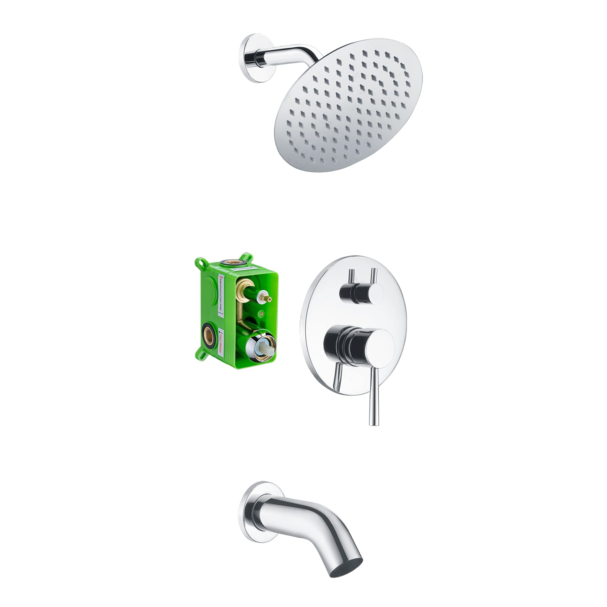 Premium Shower Faucet S3221CI & Tub Shower Faucet S3230CI Set - Bathroom Fixture Bundle for Modern Home Renovation - Perfect for Master Bath, Guest Bath & Spa-Like Shower Experience