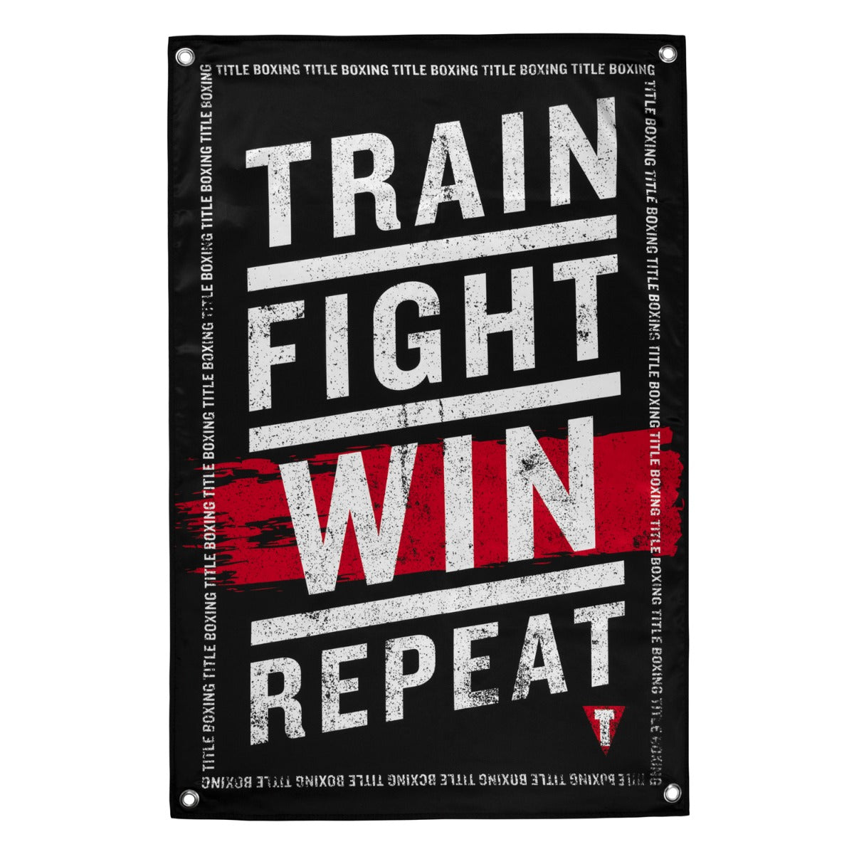 TITLE Boxing Gym Banner - Motivational Fight, Train, Win, Repeat Wall Art for Boxing Gyms & Home Workout Spaces