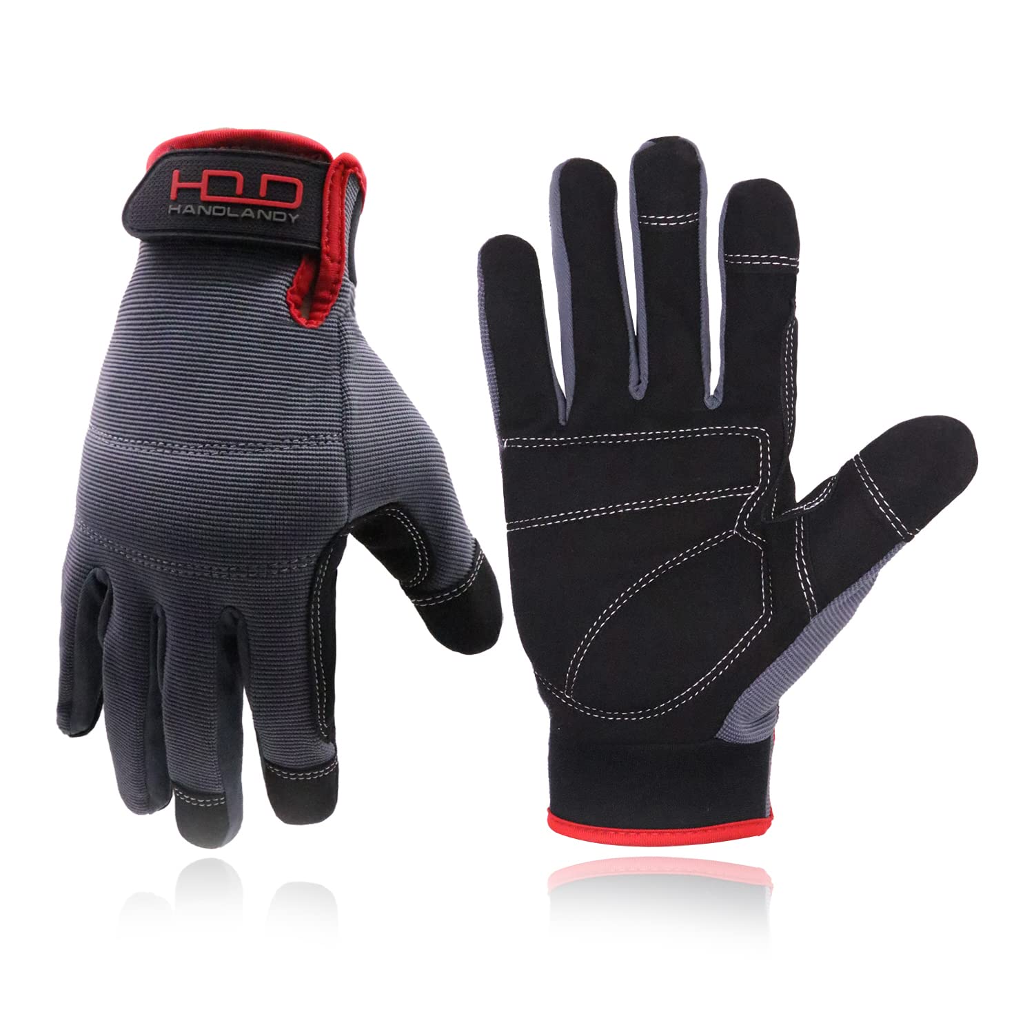 Handlandy Touch Screen Work Gloves - Durable Mechanic Gloves for Men & Women - Perfect for Yard Work & DIY Projects