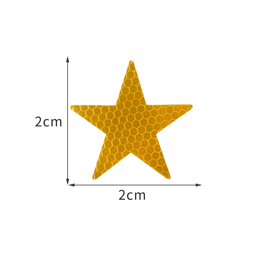 MAITE Star Shape Reflective Tape - Waterproof Self-Adhesive High Visibility Safety Tape (20 Pcs, Yellow) for Outdoor Gear, Bikes, Helmets & Emergency Kits