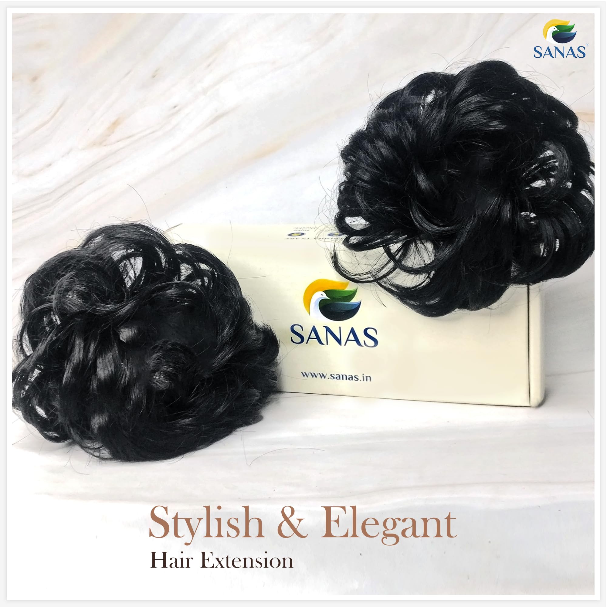 2Pcs Black Hair Bun Extensions for Women - Stylish Wedding Hair Accessories, Messy Bun Maker, Scrunchies & Juda Hair Bun for Bridal, Party & Everyday Use
