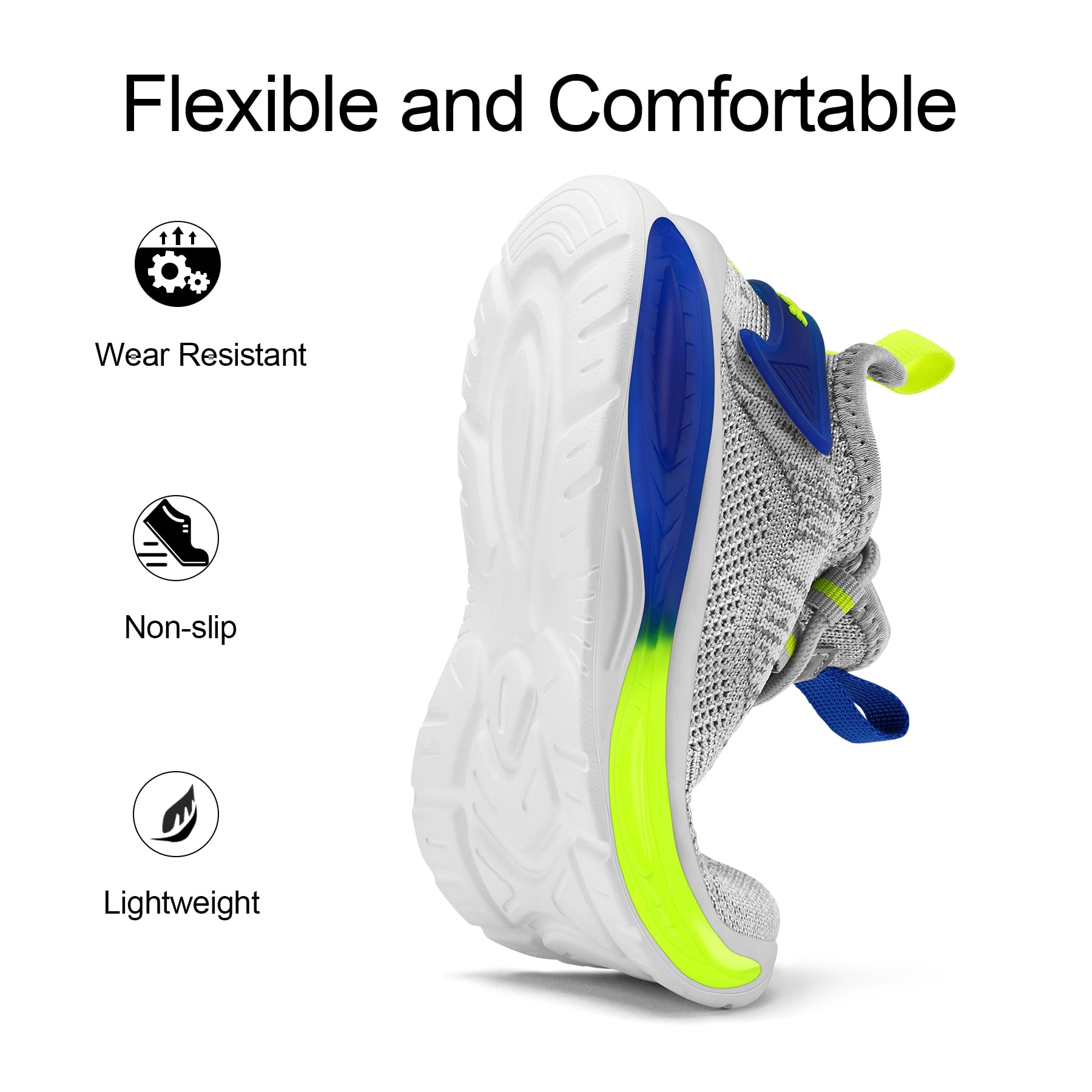 RUNSIDE Boys Girls Sneakers - Lightweight Breathable Lace Up Tennis Shoes for Kids | Walking, Running, Gym & Outdoor Activities | Toddler to Big Kid Sizes