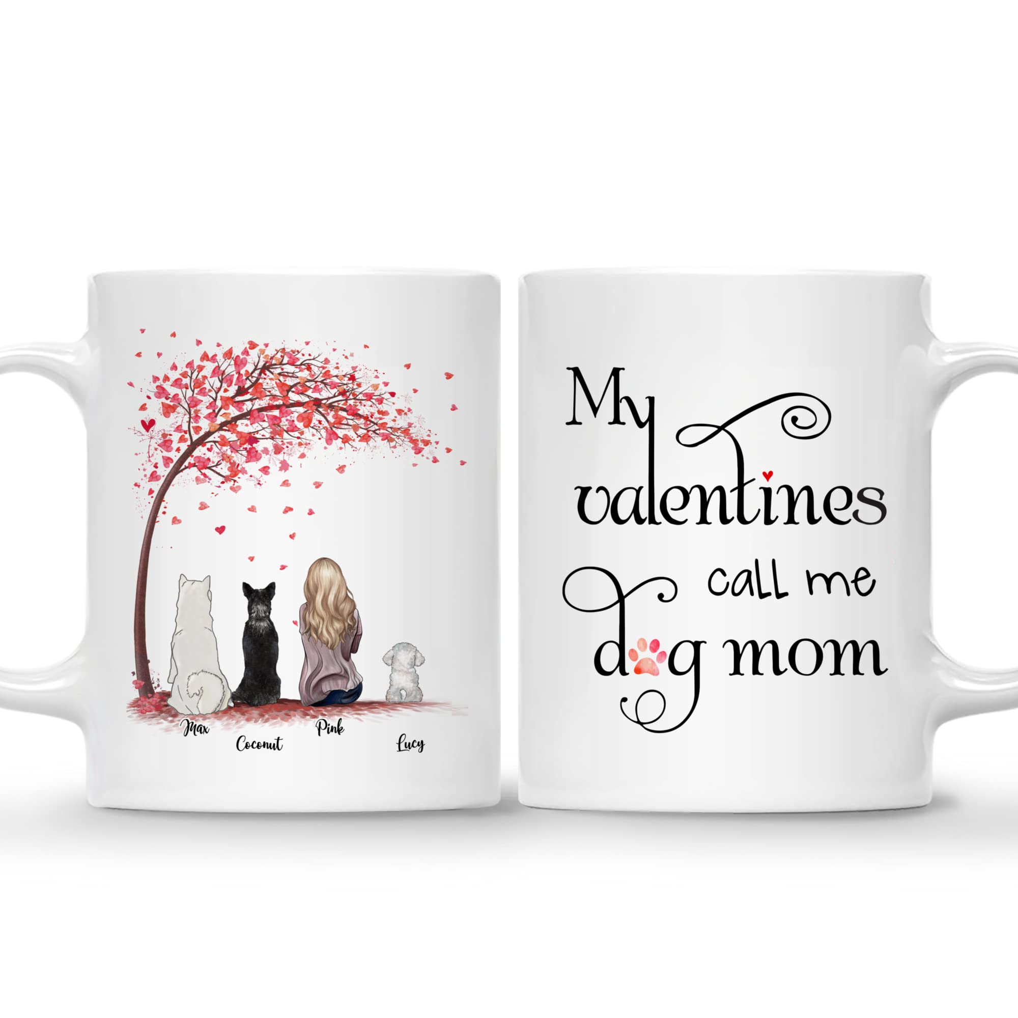 Custom Dog Lover Mug - Personalized Pet Coffee Cup for Dog Moms & Owners - Valentine's Gift, Memorial Keepsake (3 Dogs Design) - Perfect for Coffee, Tea & Gifting