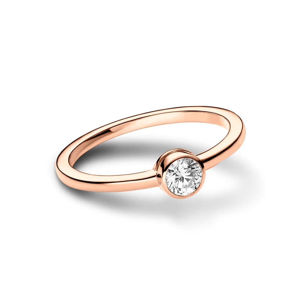 Lab Grown Diamond Bezel Promise Ring for Women - Dainty & Elegant 14K Gold Petite Ring for Engagement, Anniversary or Special Occasion Gifts