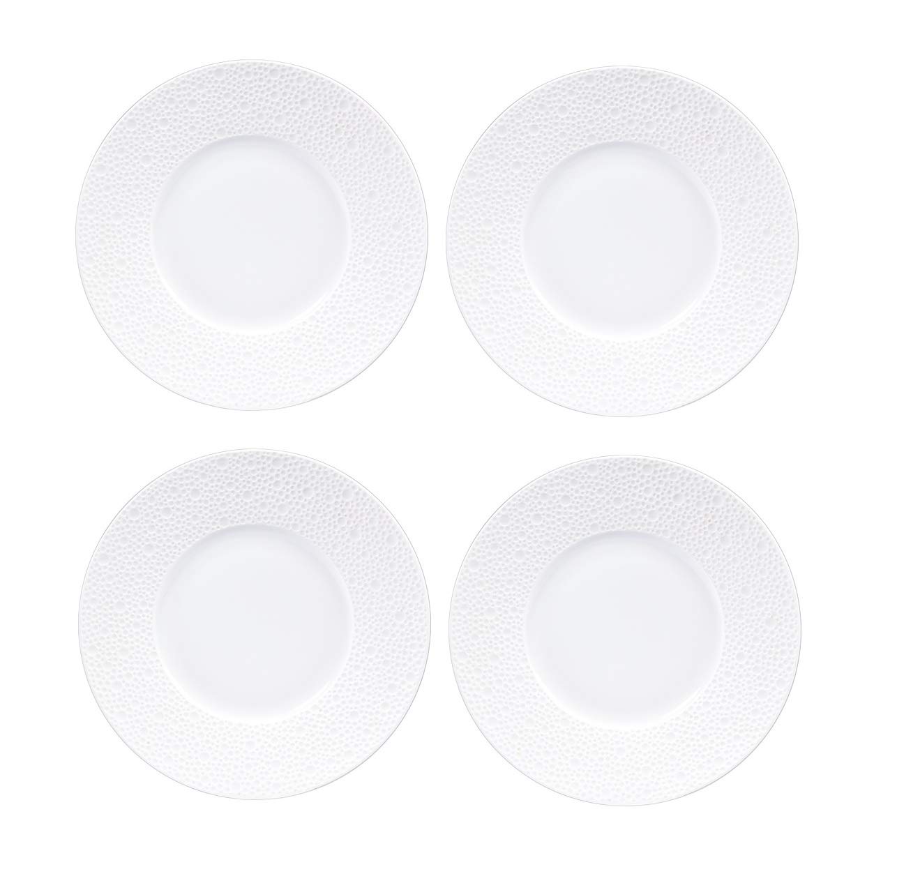 Bernardaud Ecume White Set of 4 Bread and Butter Plates - Elegant French Porcelain Dinnerware for Breakfast, Tea, and Formal Dining #0733-20251