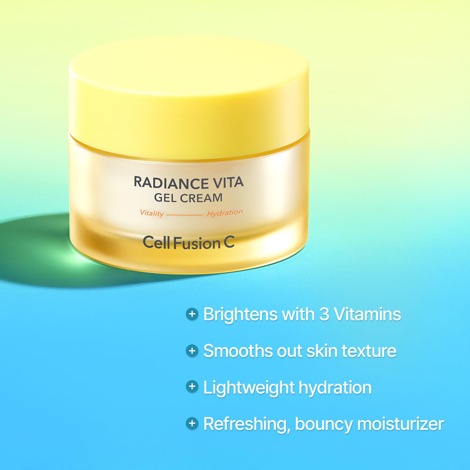 Cell Fusion C Radiance Vita Gel Cream - Hydrating Face Moisturizer with Hyaluronic Acid & Vitamins C, E, B5 for Bright, Glowing Skin | 1.86 fl.oz (55ml) | Perfect for Dry Skin, Day/Night Skincare Routine, Anti-Aging & Hydration Boost