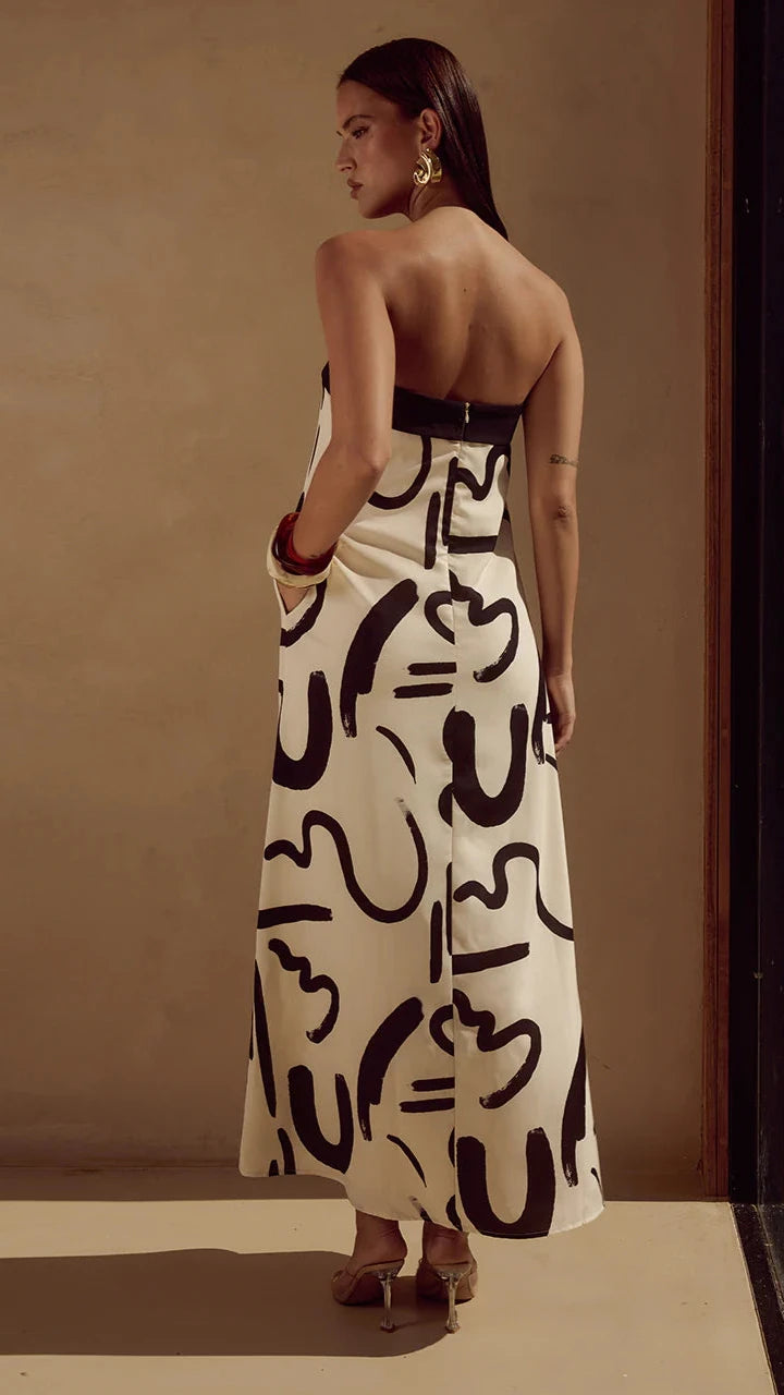 Alba Maxi Dress in York Sand - Flowy Summer Beach Dress for Women, Perfect for Vacations, Parties & Casual Outings