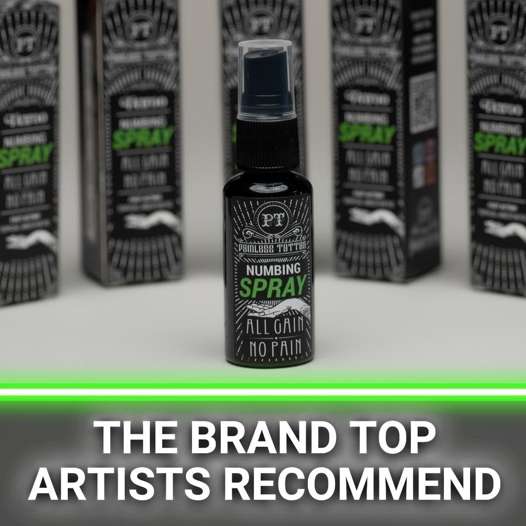 Painless Tattoo BLT Triple Numb Variety Pack with Spray Combo - Benzo-Lido-Tetra-Caine Anesthetic for Tattoos, Burns, First Aid & Cosmetic Procedures - Includes 2 BLT TriPackets & 1 Numbing Spray - Perfect for Tattoo Artists, Piercing Professionals & Home First Aid Kits