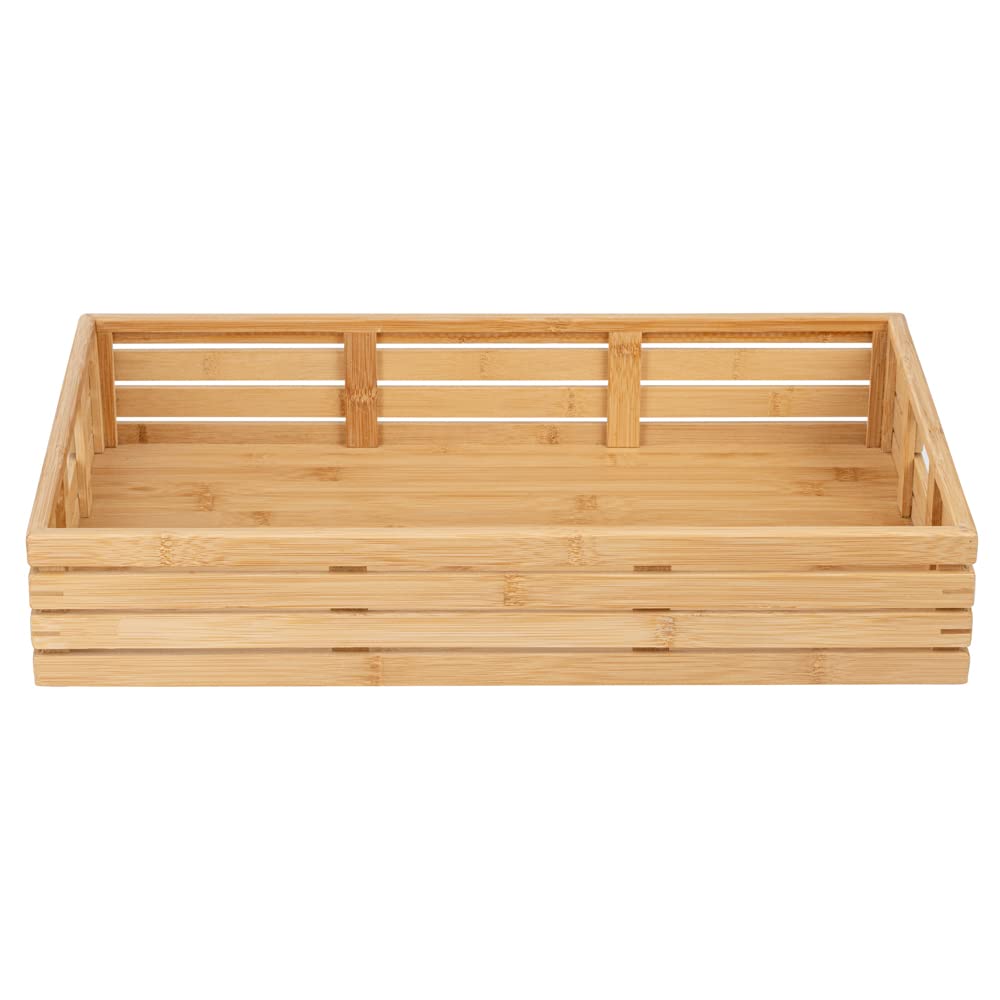 20.75 x 13 x 3.75 Inch Bamboo Breakfast Serving Tray with Handles - Durable, Chip-Resistant & Shatterproof Pallet Design - Perfect for Meals, Snacks, Beverages in Restaurants, Hotels, Bedroom Breakfast or Outdoor Picnics