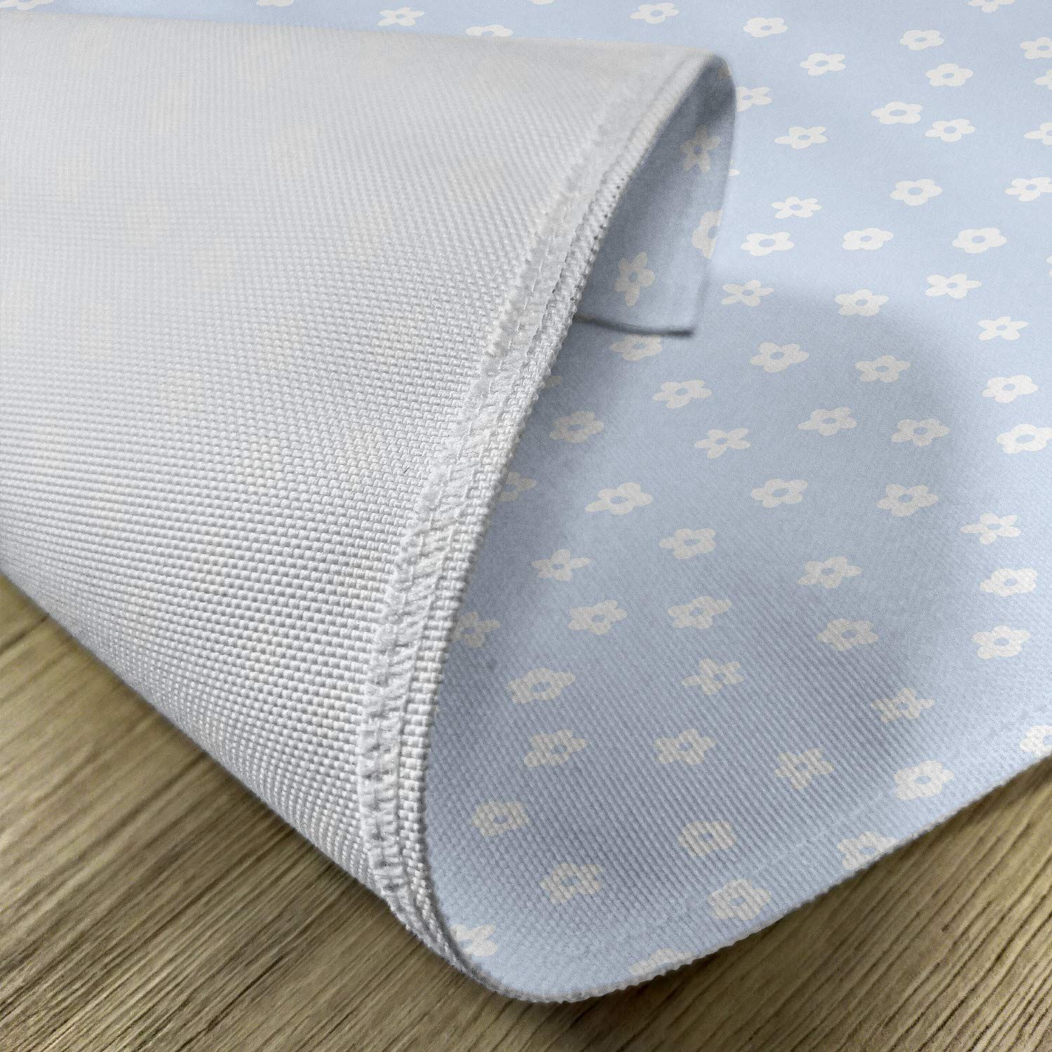 Ambesonne Floral Place Mats Set of 4 - Scattered Spring Blossoms Wild Flowers Design Washable Fabric Table Mats for Dining Room Decor, Standard Size (Pale Blue & White) - Perfect for Spring Tablescapes, Dinner Parties & Everyday Meals