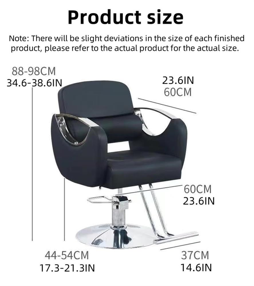 Professional 360° Swivel Barber Chair - Heavy Duty Styling & Shampoo Salon Chair with Rolling Casters | Perfect for Hair Salons, Barber Shops & Spa Treatments (Black)