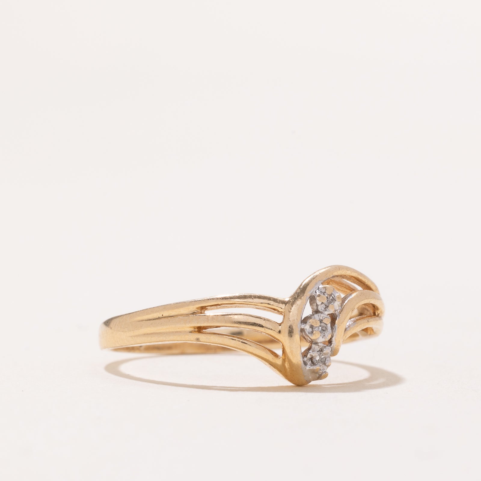 0.009ctw Diamond Chevron Ring for Women - Size 8 | Elegant Stackable Band for Weddings, Anniversaries & Everyday Wear