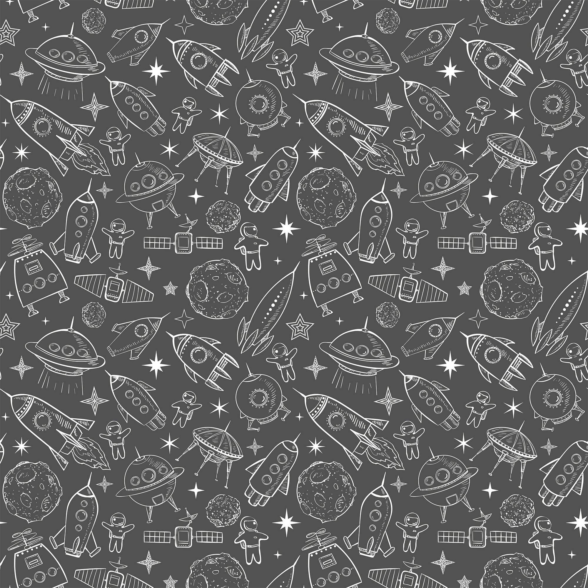 Gray Space Themed Peel and Stick Removable Wallpaper for Kids - Easy DIY Nursery, Bedroom & Playroom Decor - Self-Adhesive Wall Mural for Boys and Girls (Design 8684) - Perfect for Space-Themed Birthday Parties and Kids Room Makeovers