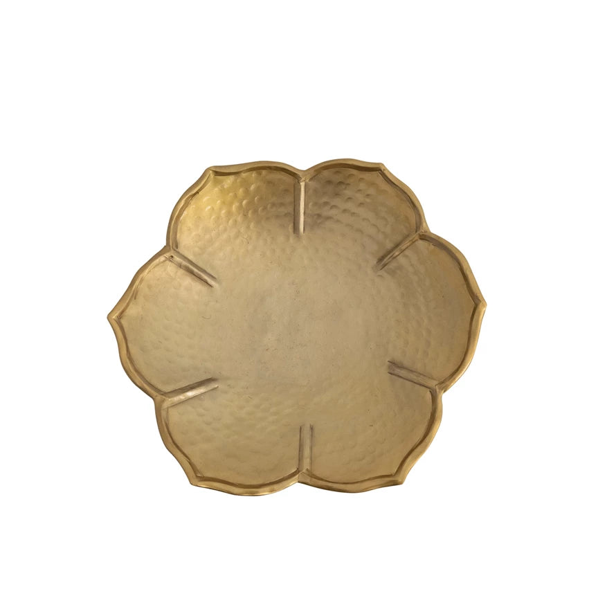 Elegant Gold Flower Trinket Bowl - Decorative Jewelry Dish for Rings, Earrings & Keys - Perfect for Vanity, Dresser & Entryway Organization