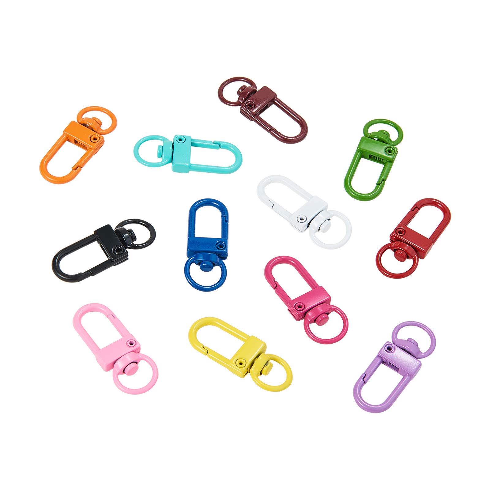12 Colors Metal Lobster Claw Clasps for Keychains & DIY Crafts - 1.3
