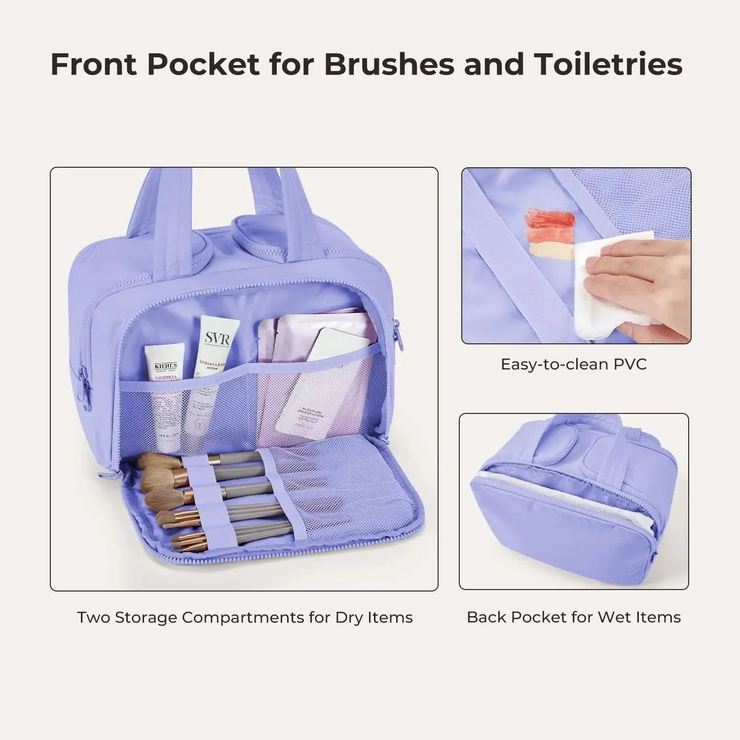 Premium Hanging Toiletry Bag for Travel - Waterproof Cosmetic Organizer with Multiple Pockets - Perfect for Camping, Gym, and Business Trips