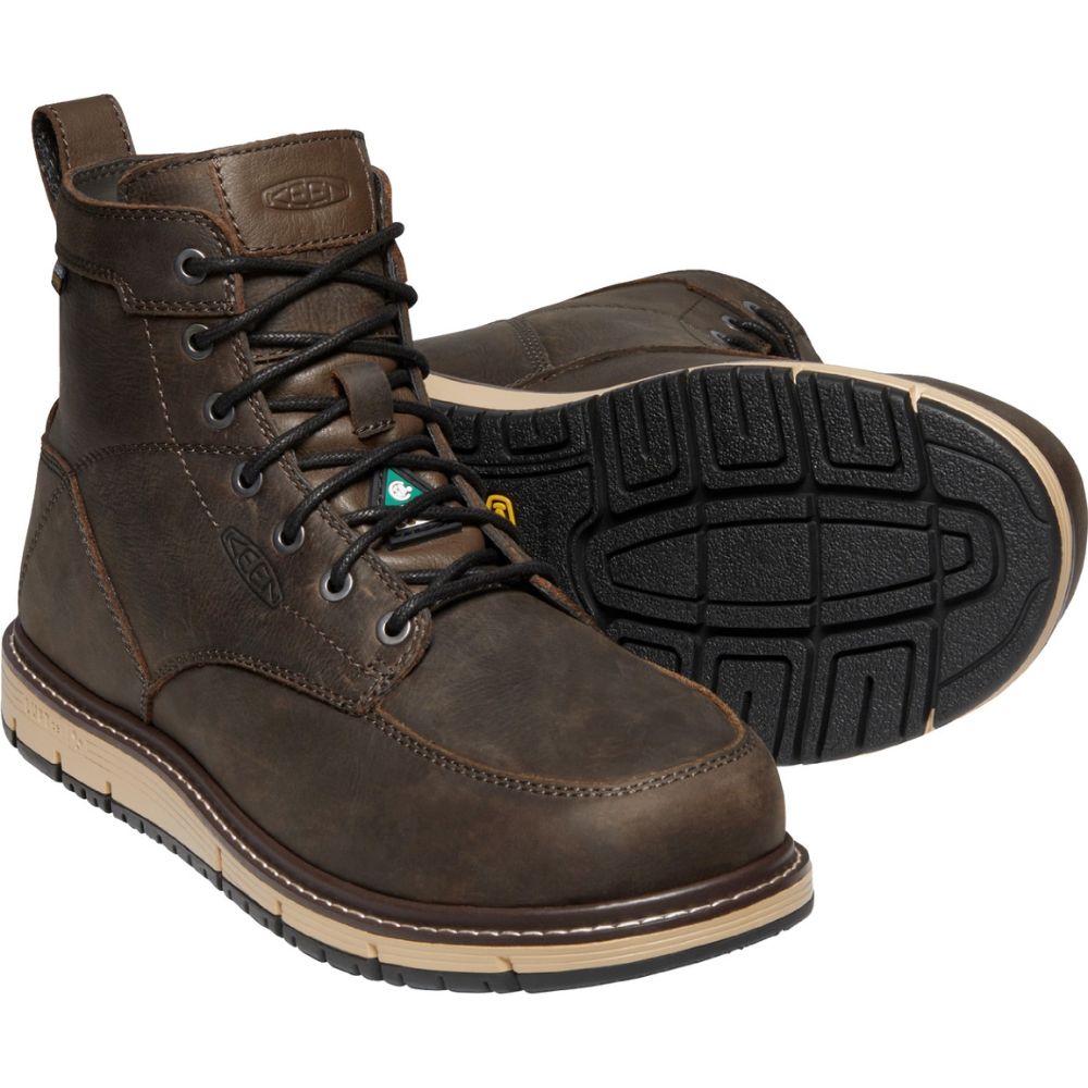 Keen San Jose Men’s 6” Aluminum Toe Work Boot - Brown 1023250 | Safety Shoes for Construction, Warehouse & Outdoor Work | Durable & Comfortable Work Boots for Men
