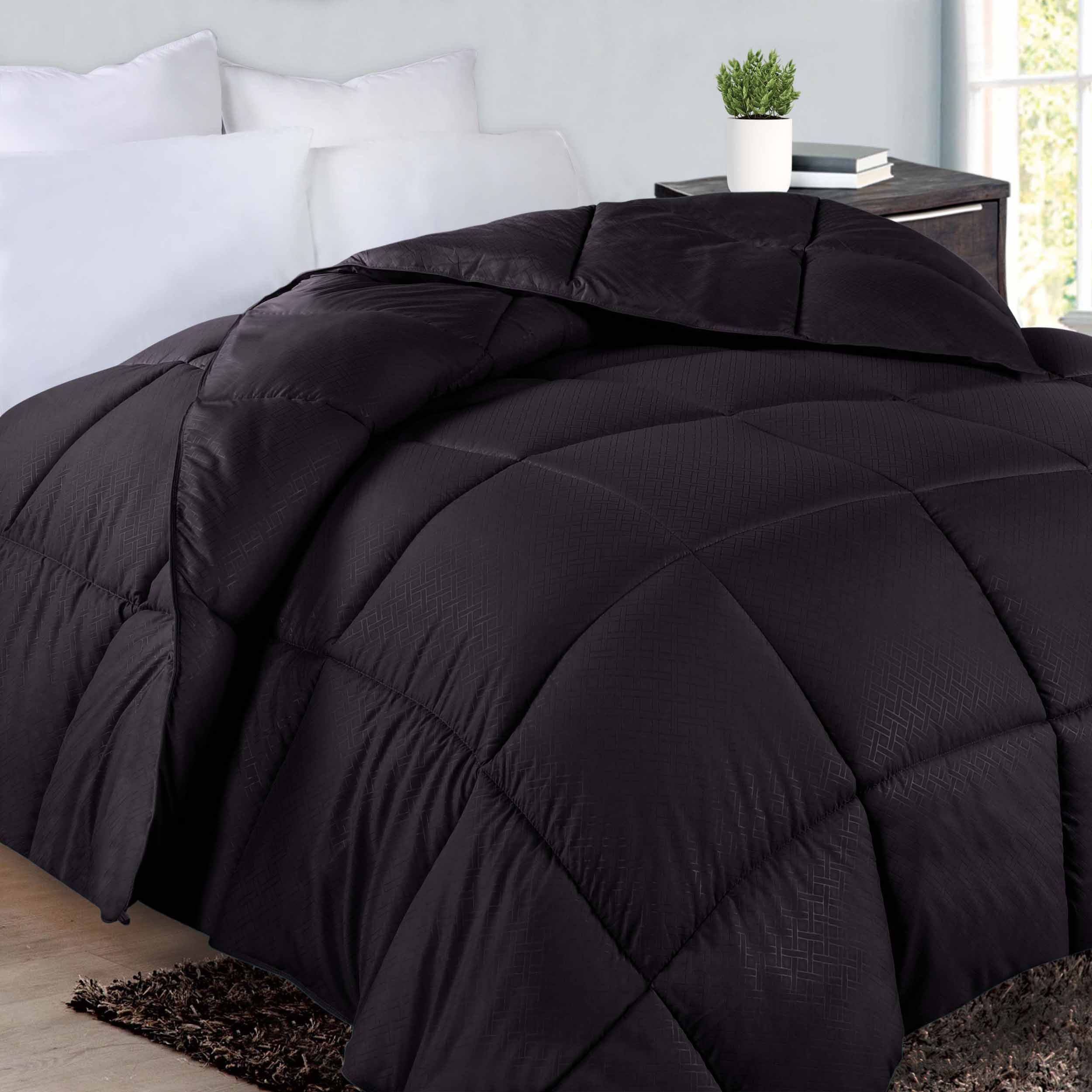 Luxury Basketweave Plush Down Alternative Comforter - Hypoallergenic & Breathable All-Season Bedding for Master Bedroom, Guest Room & Dorm